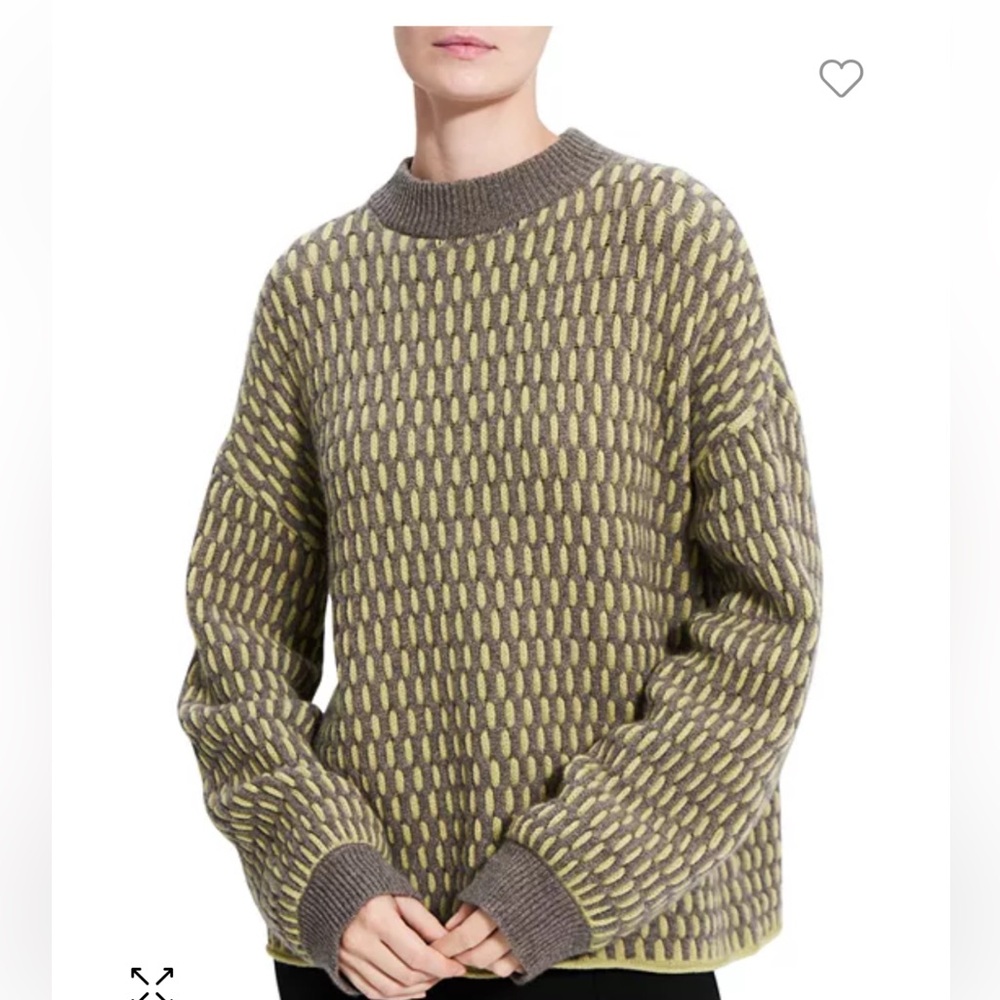 Theory plaited cable knit cashmere sweater